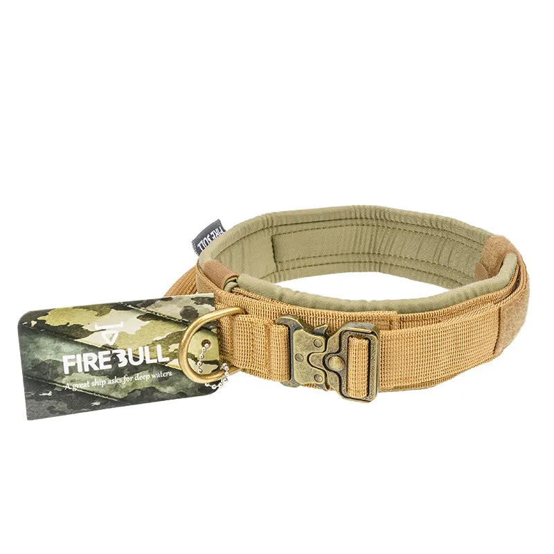 Durable Tactical Dog Collar Adjustable Nylon Dog Collar Leash For Medium Large Dog