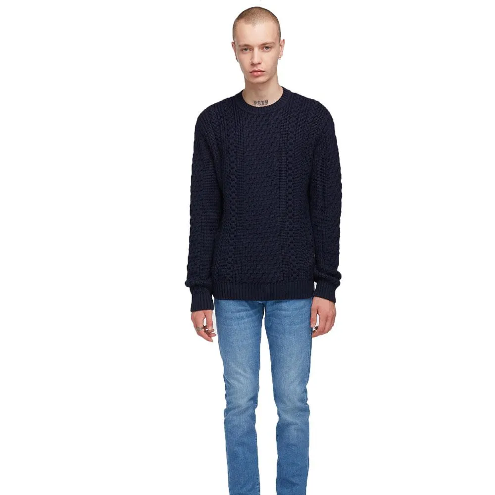 Edwin United Cable Knit Jumper - Navy