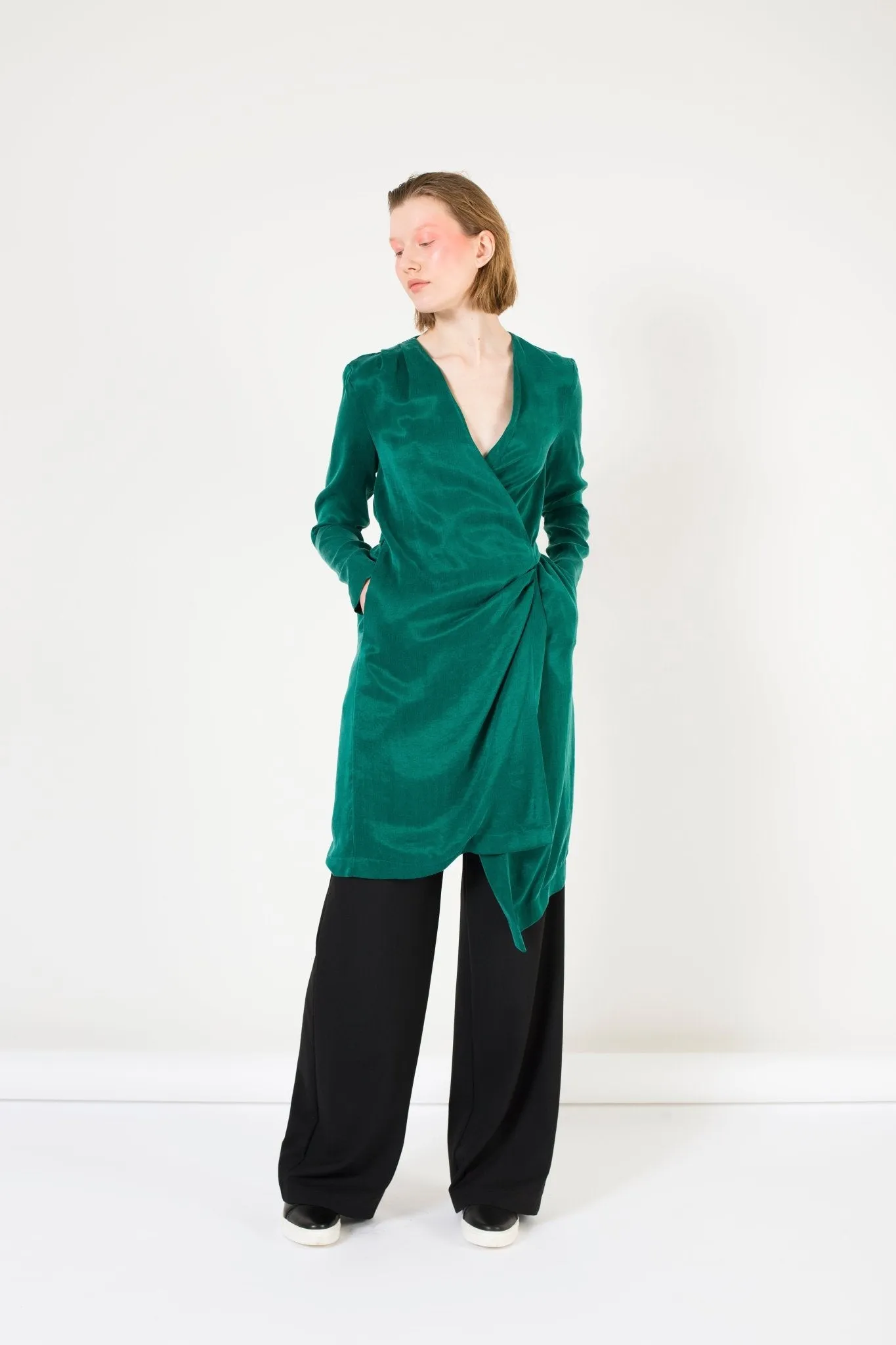 Emerald wrap dress