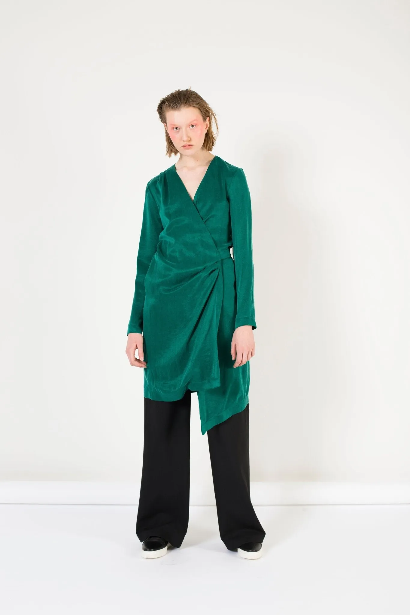 Emerald wrap dress