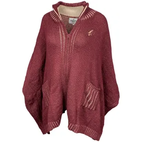 Emerson Street Women's Arrowhead Logo Cotton Knit Full-Zip Poncho - Garnet