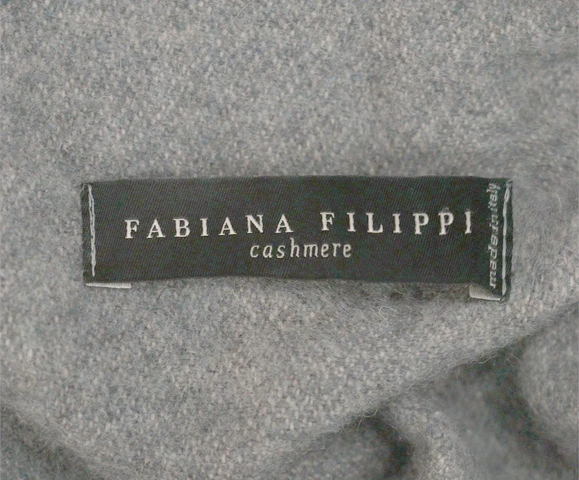 Fabiana Filippi Grey Cashmere Poncho