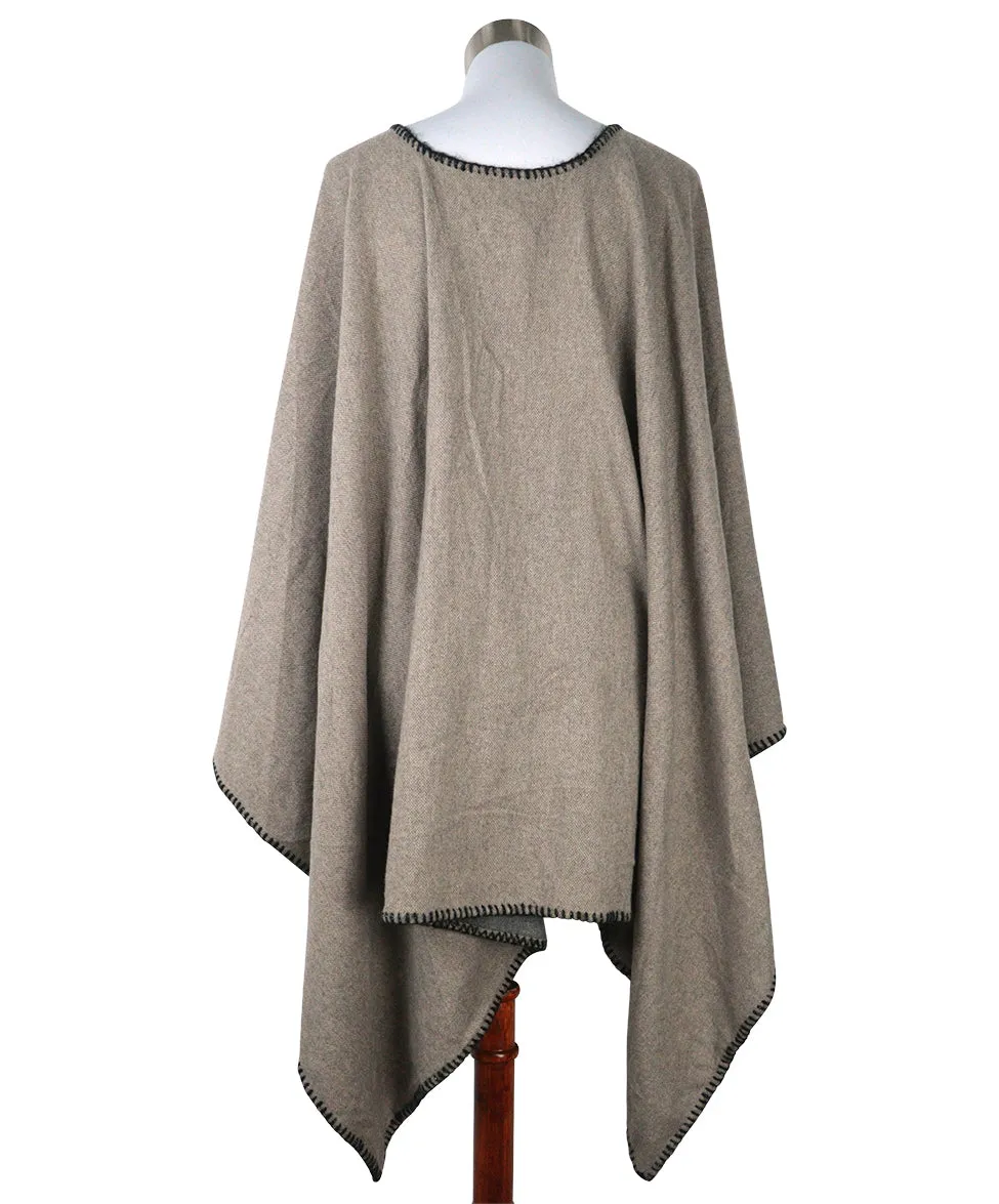 Fabiana Filippi Grey Cashmere Poncho