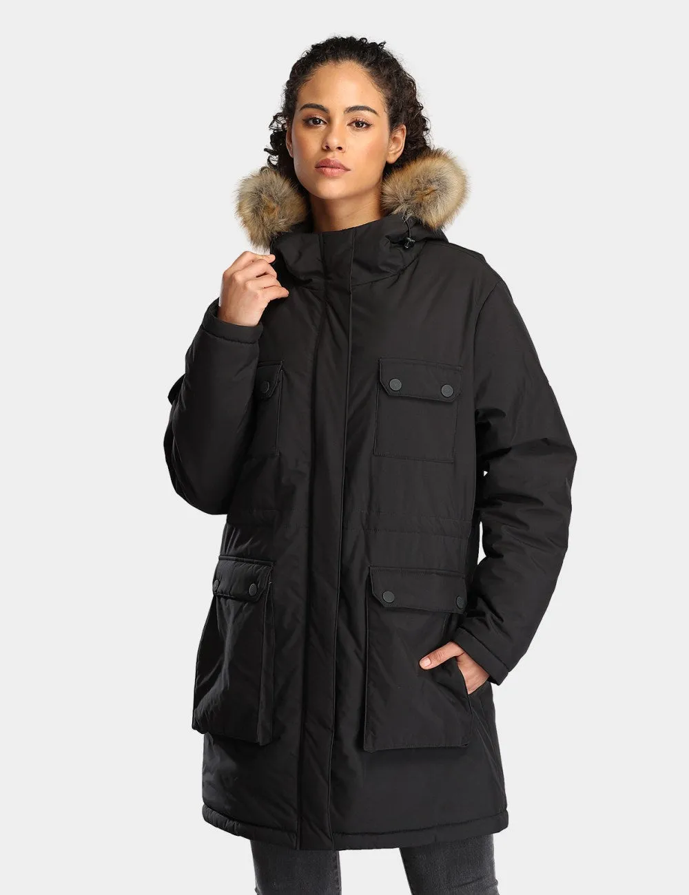 Final Sale - Women's Heated Thermolite® Parka (4 Heating Zones) - Black