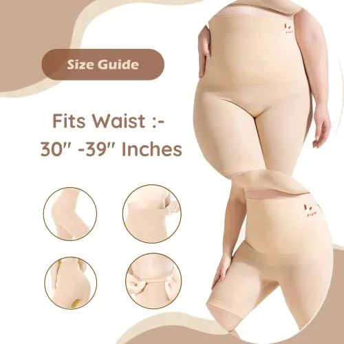 FIT PICK Tummy Tucker Women's High Waist with Anti Rolling Strips Shapewear for Women, Tummy Shaper Comfortable Seamless Shapewear Beige