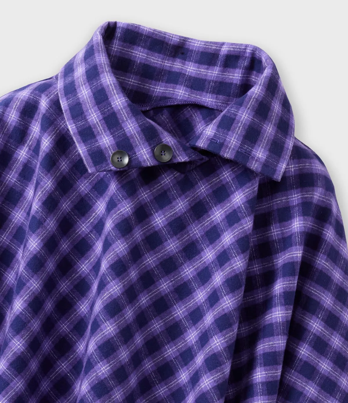 Flannel Poncho - Purple Maze