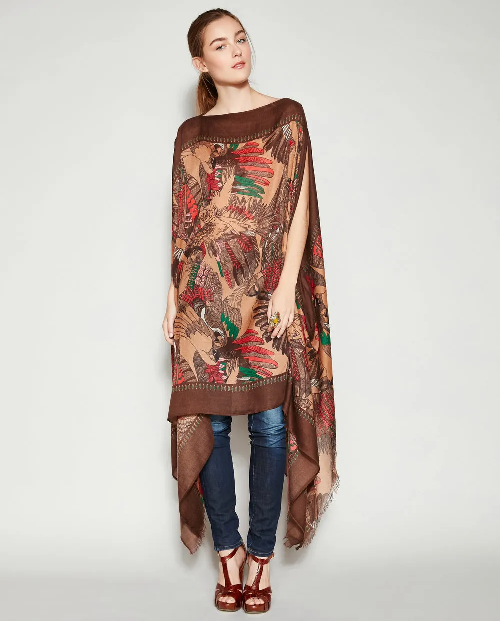 FLIGHT OF FANCY PASHMINA PONCHO