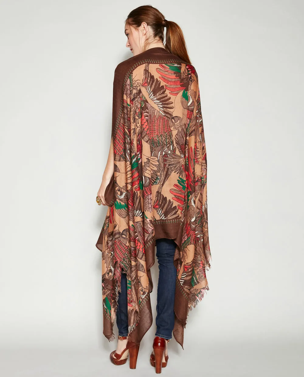 FLIGHT OF FANCY PASHMINA PONCHO