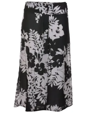 Floral Print Wide-Leg Trousers - W31 L22