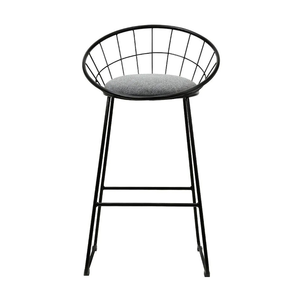 Four Bar Stools Padded Seat Metal