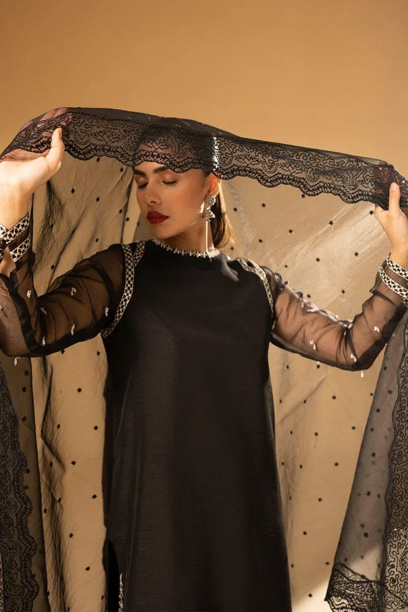 Fozia Khalid - Black Swan - Silk - 2 Piece