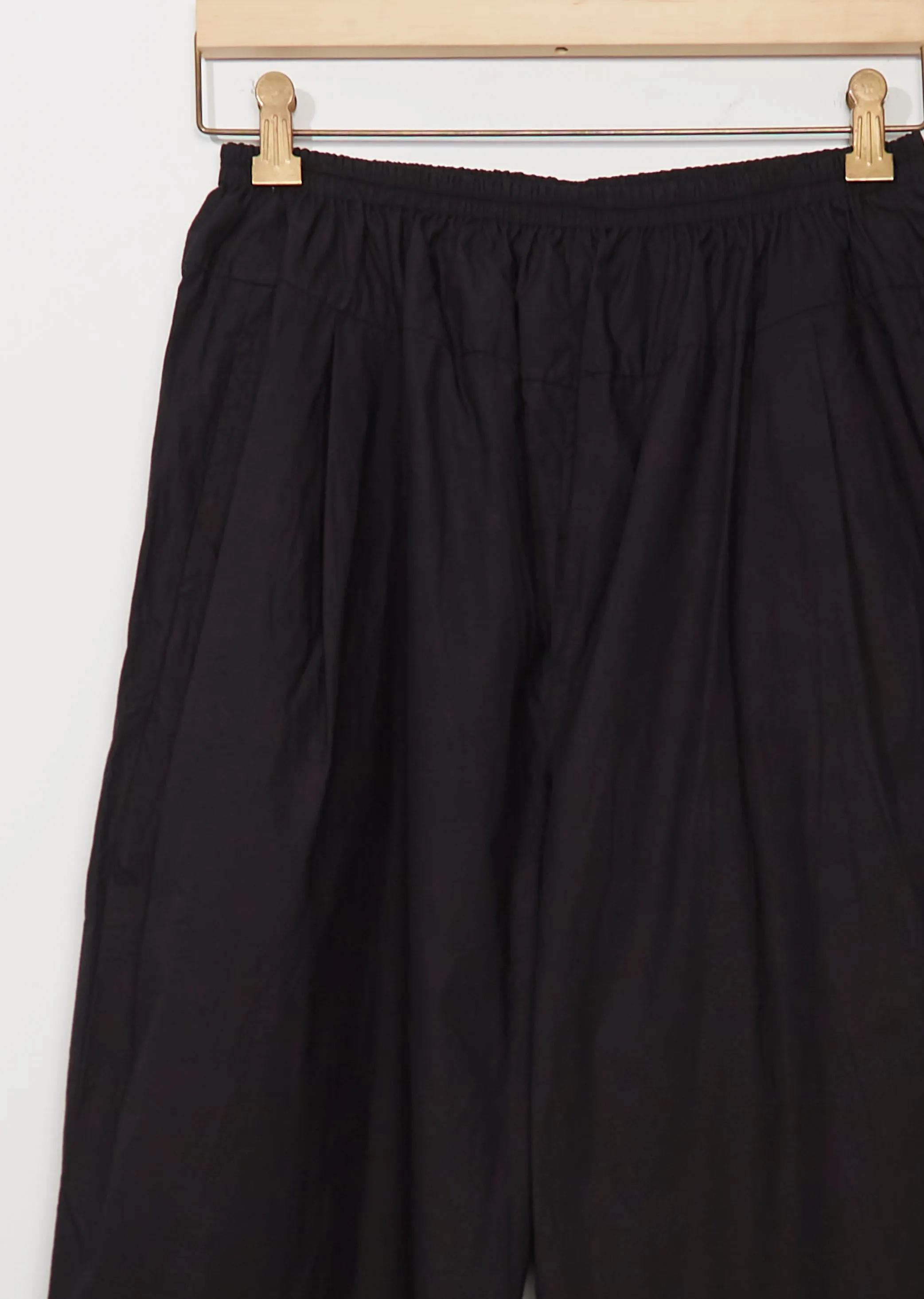 Gathered Cotton Culottes — Black