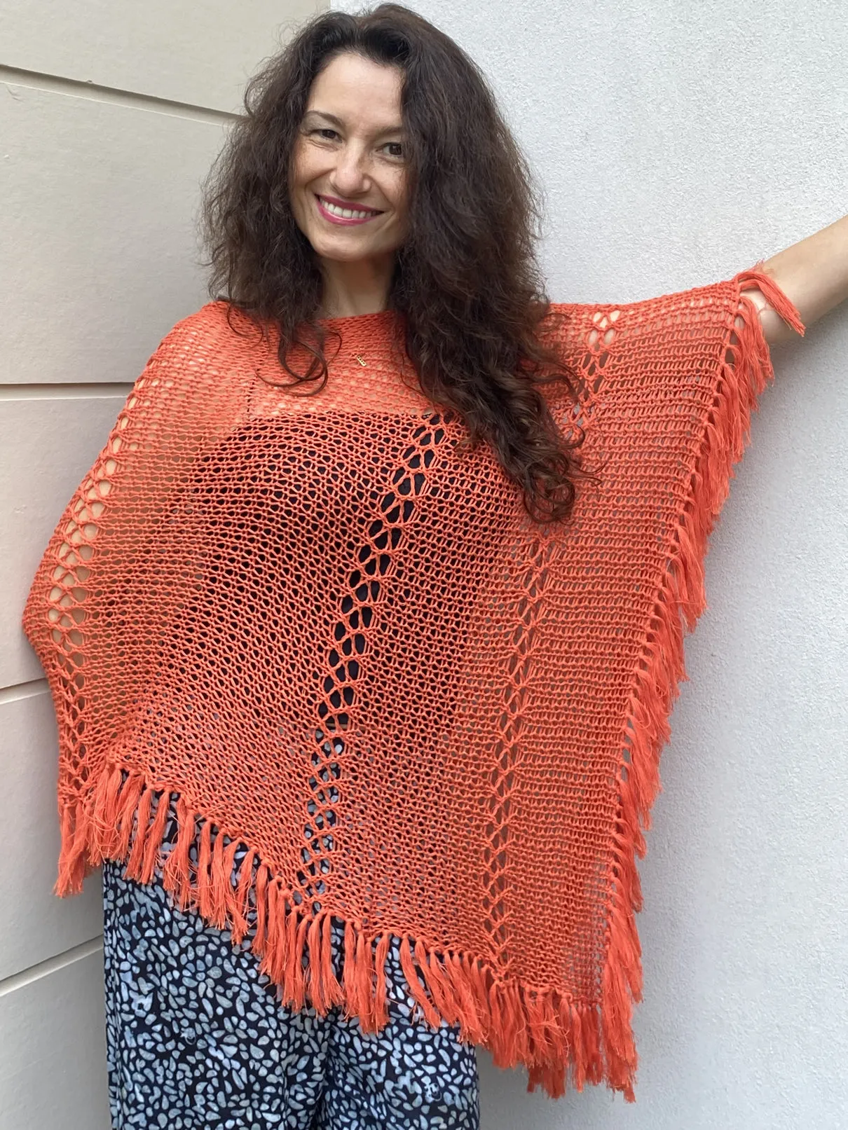 Gemma Poncho Shawl Mandarine NEW