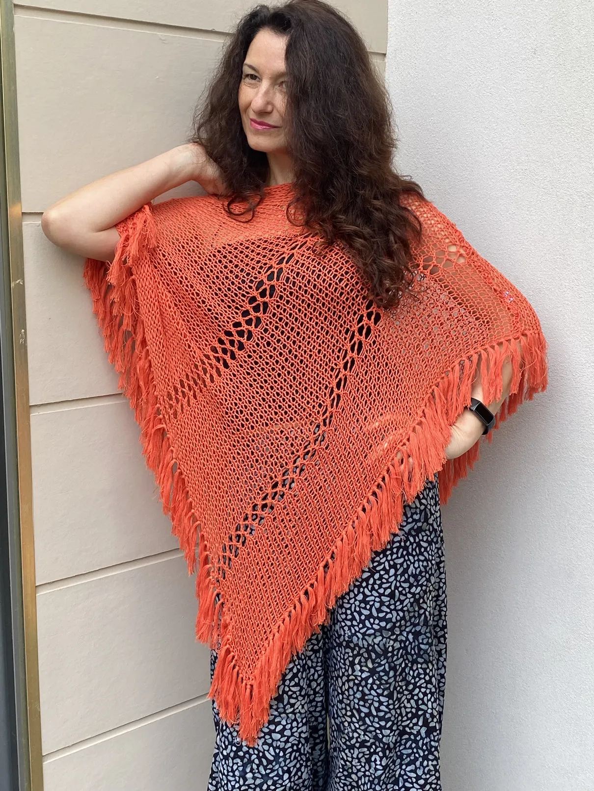 Gemma Poncho Shawl Mandarine NEW