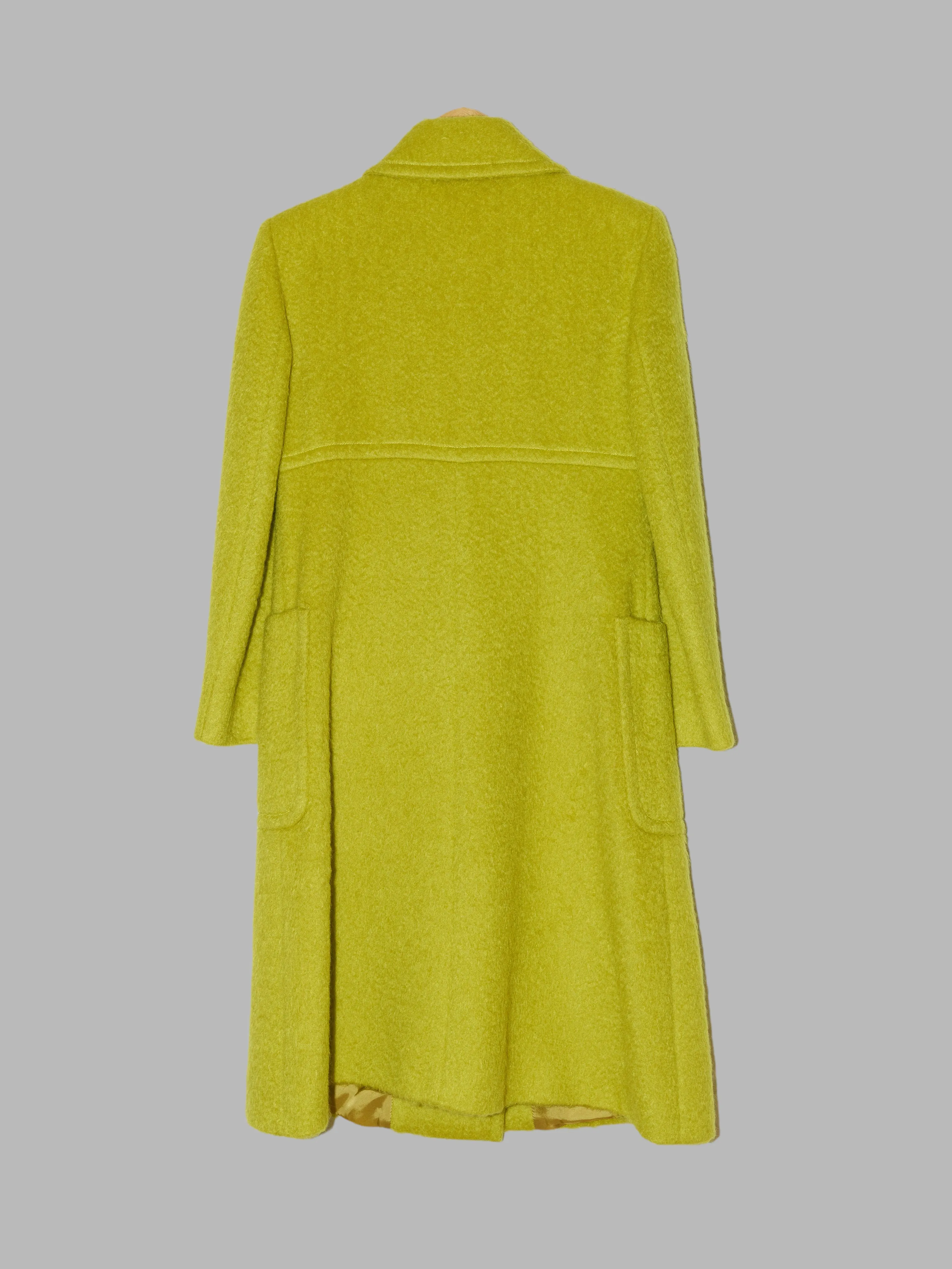 Gianfranco Ferre Studio 0001 lime green wool double-breasted coat - 40 8