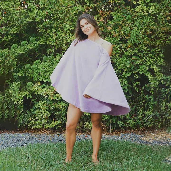 give it a twirl round towel poncho