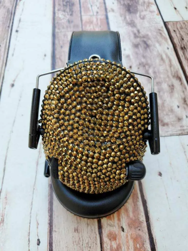 Gold Crystal Electronic Shooting Ear Muffs