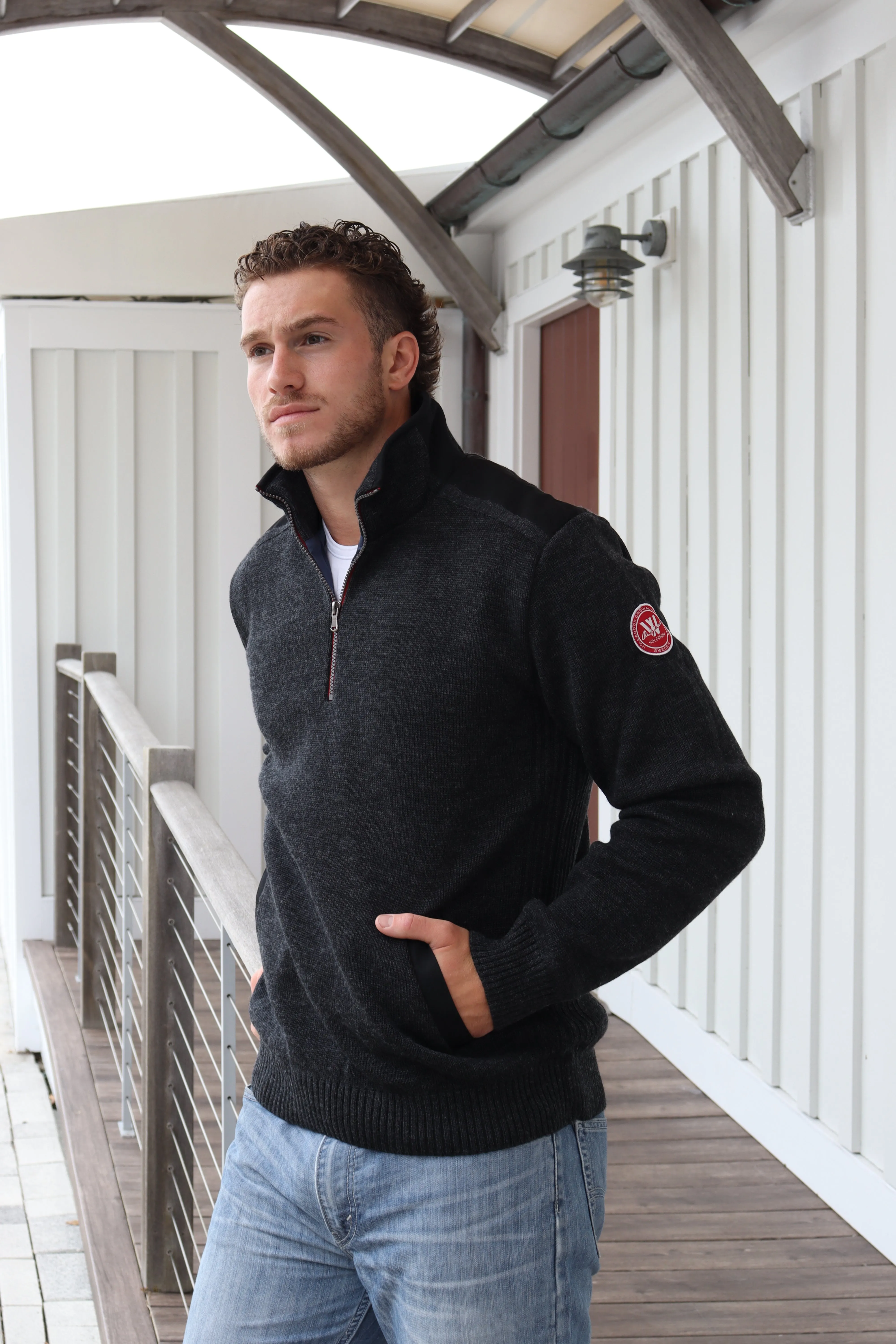 Gregor Wool 1/4 Zip Windproof- Anthracite