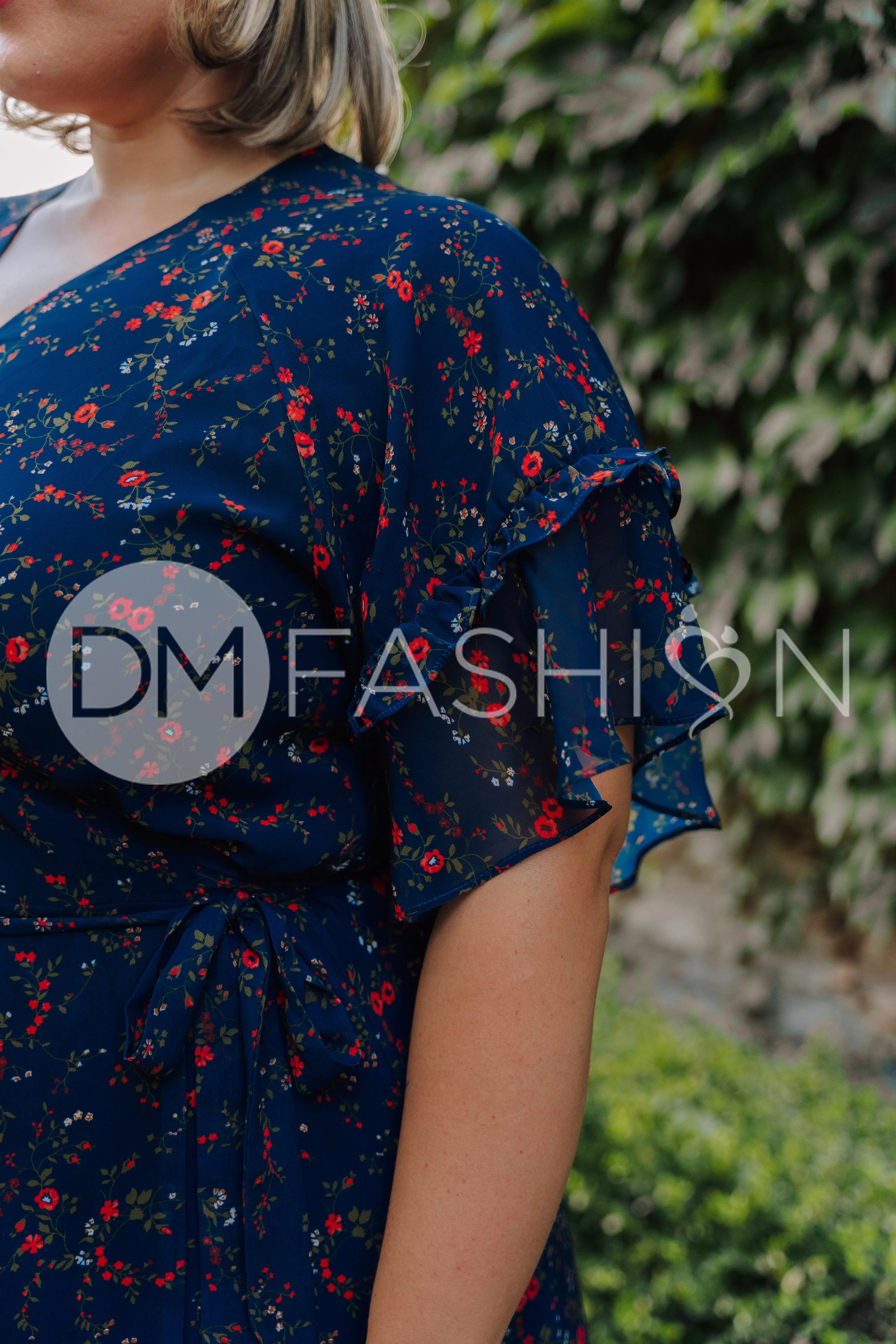 Halie Navy Floral Wrap Dress - DM Exclusive - Maternity Friendly - Restocked