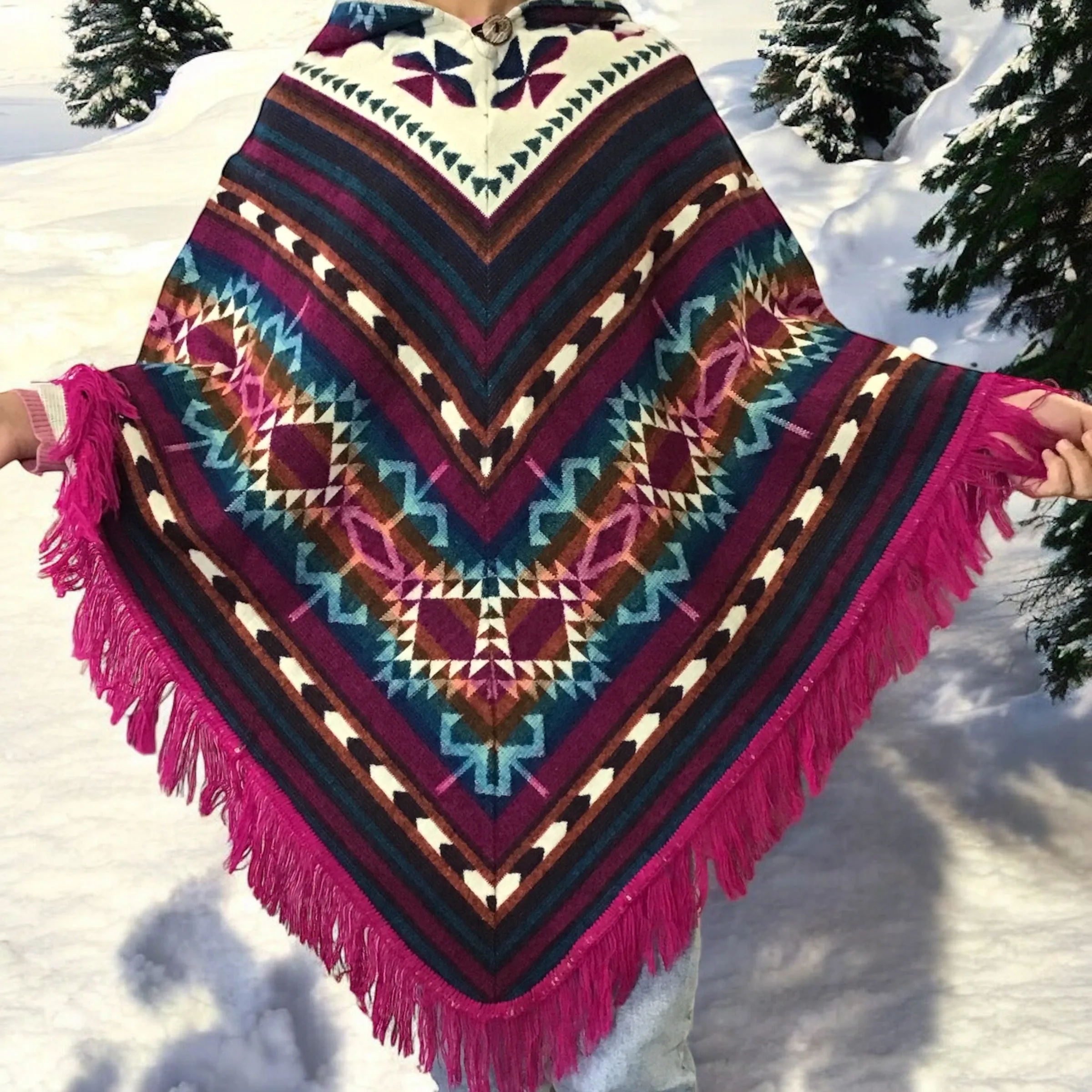 Handmade Wool Poncho for Youth (4)