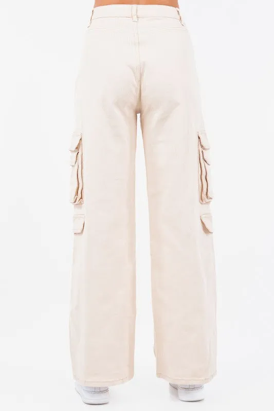 High Waist Straight Cargo Pants