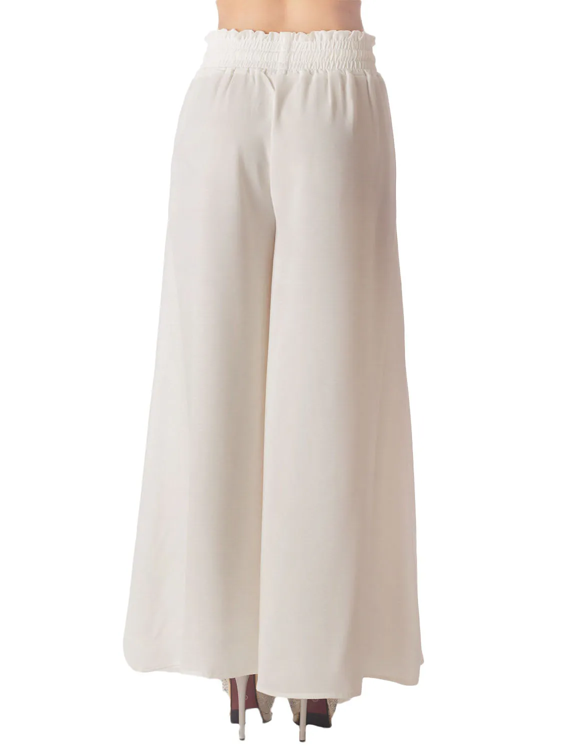 iB-iP Women's Flare Pants Casual Cozy Relaxed High Waist Palazzo Trousers