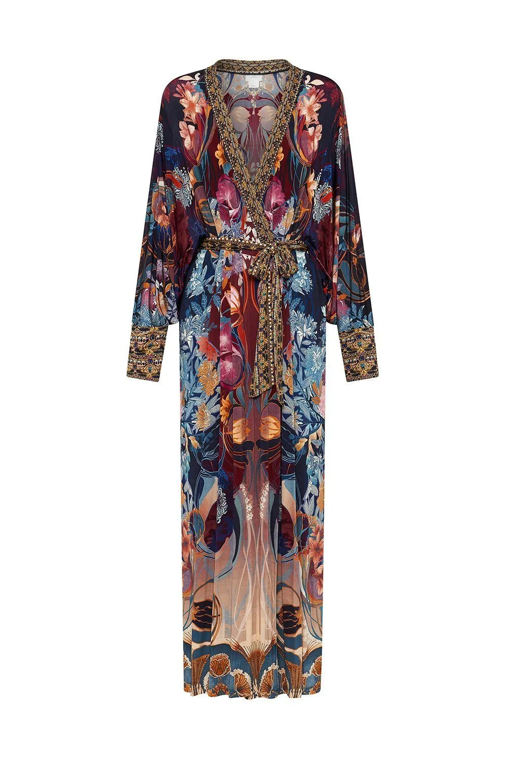 JERSEY WRAP DRESS WITH EXAGGERATED BLOUSON SLEEVE NOUVEAU NIGHTS