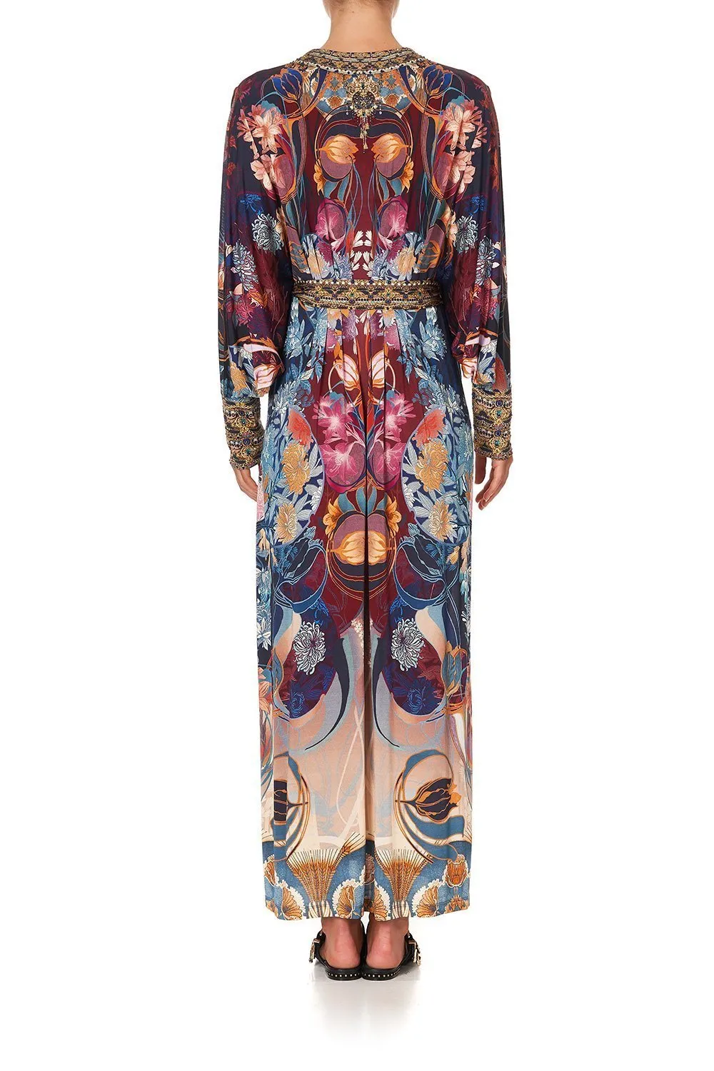 JERSEY WRAP DRESS WITH EXAGGERATED BLOUSON SLEEVE NOUVEAU NIGHTS