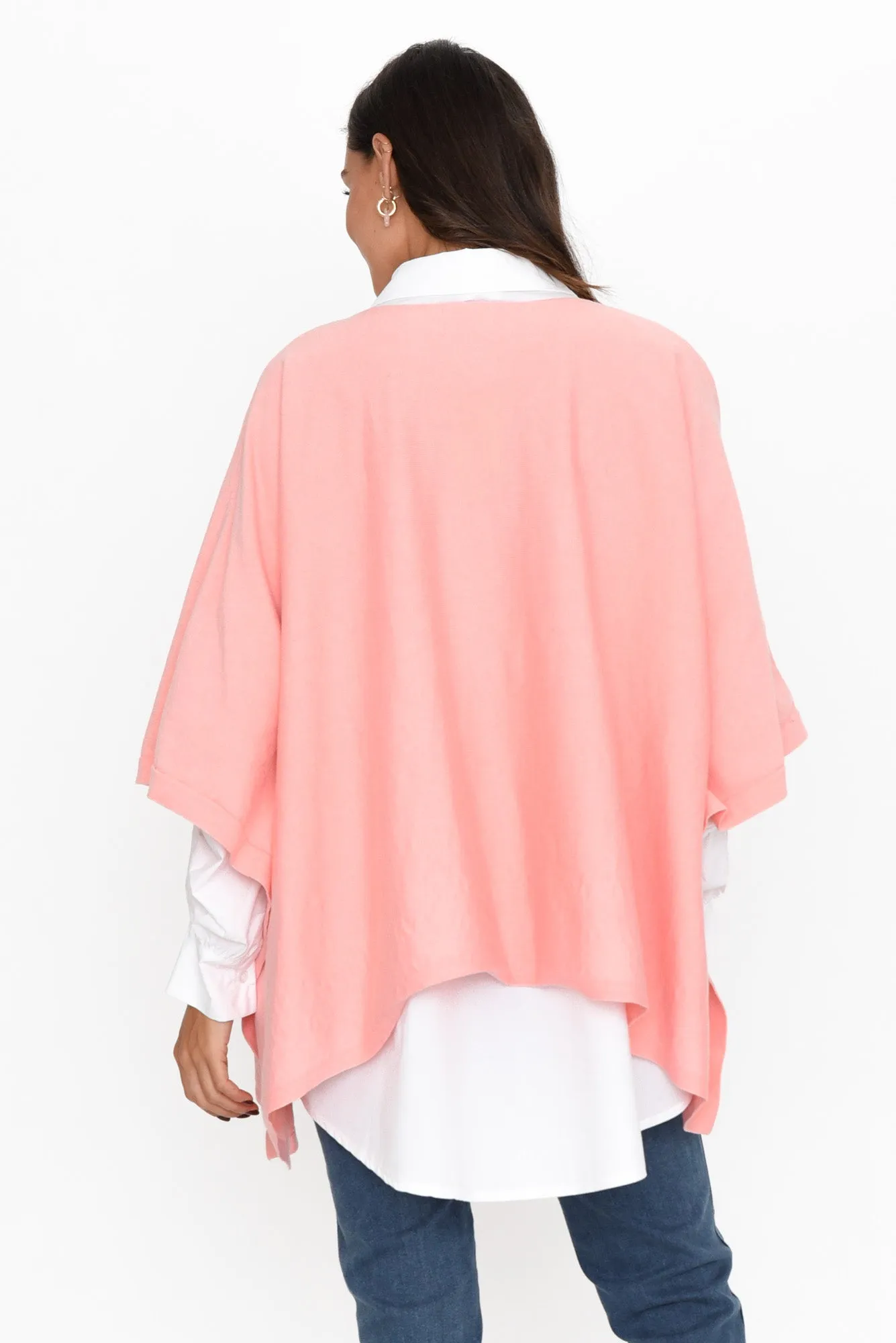 Kendi Blush Cotton Blend Poncho