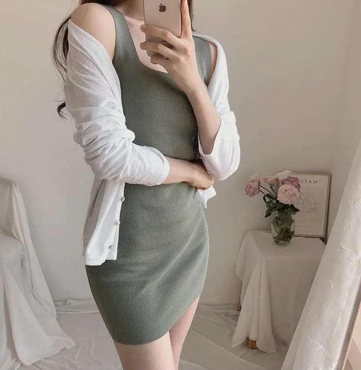 Knitted Long Slim Fit Elastic Bodycon Sexy Skinny Dress