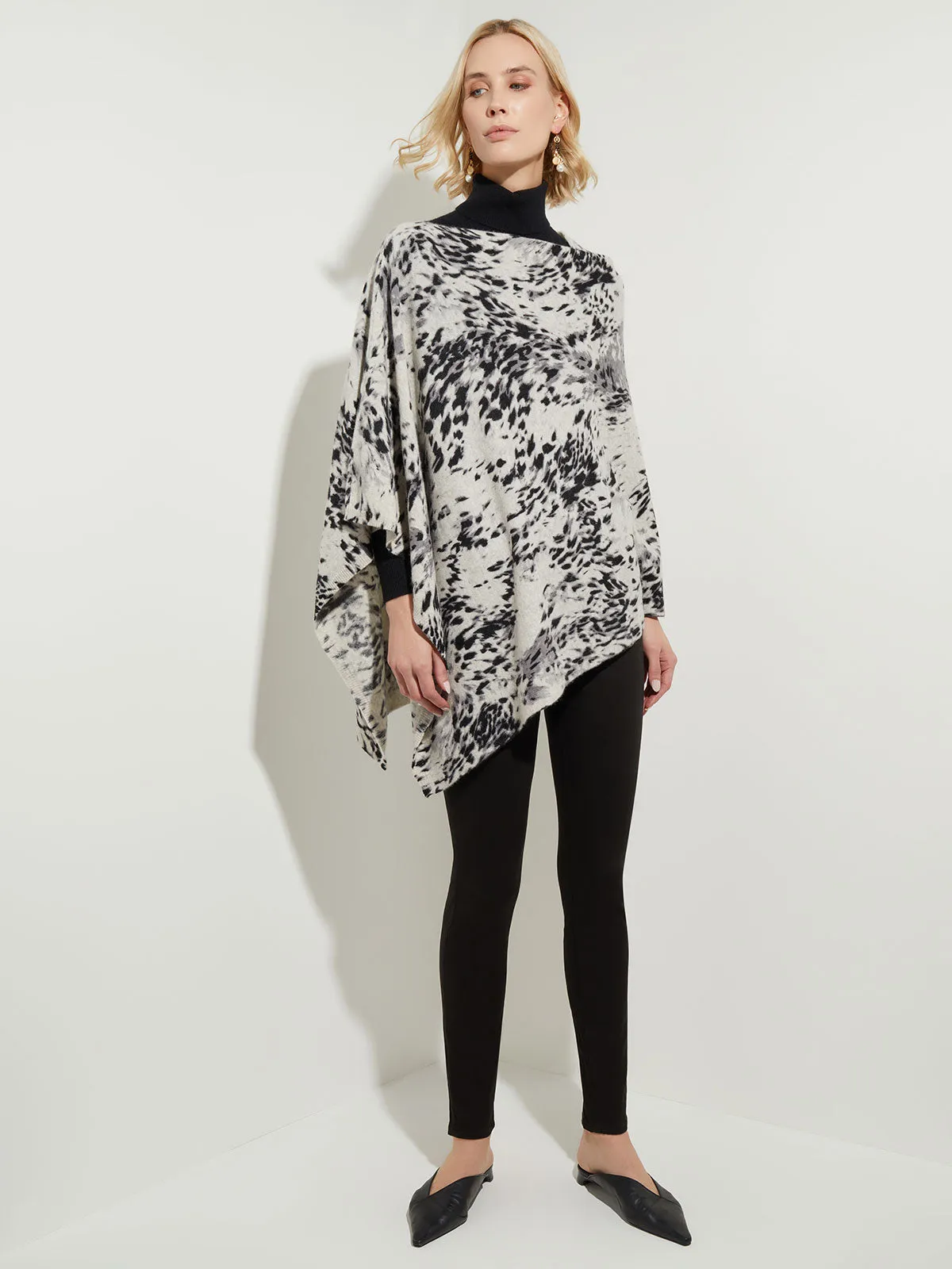 Leopard Print Cashmere Poncho