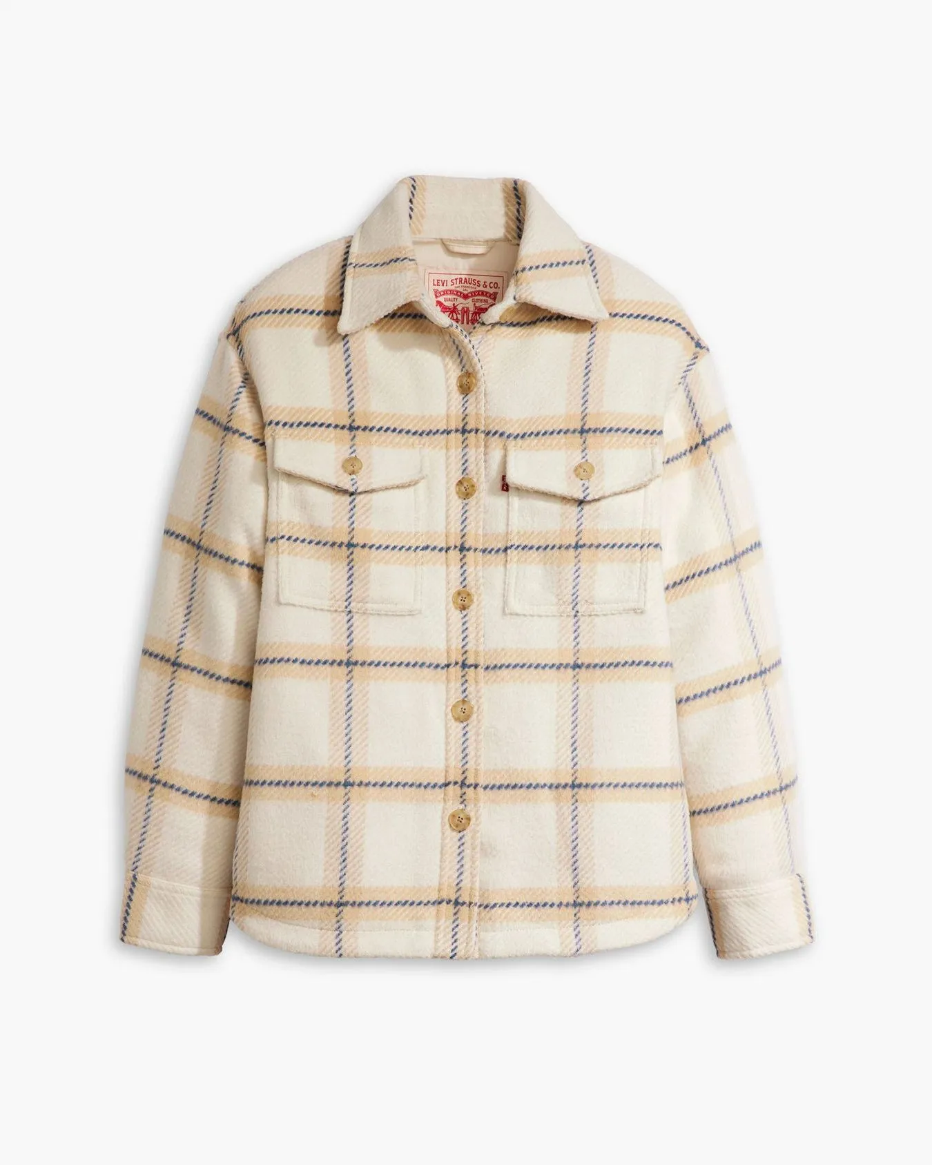 Levi's® Womens Lola Shacket - Etta Plaid Almond Buff