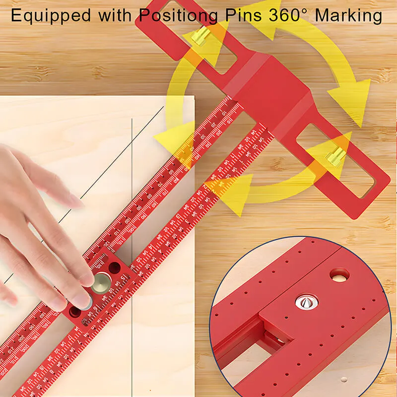 Levoite™ Multi-Functional Woodworking T-Square Ruler