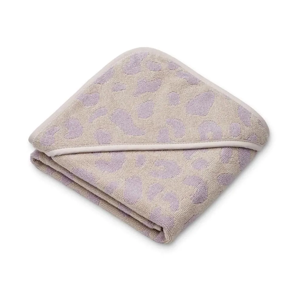 Liewood Alba Hooded Baby Towel Leo / Misty Lilac