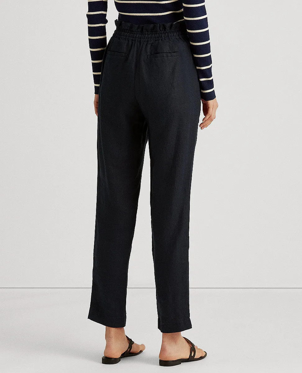 Linen Ankle Pant In Navy