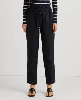 Linen Ankle Pant In Navy