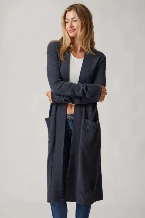 Long Duster Cashmere Cardigan - Carbon