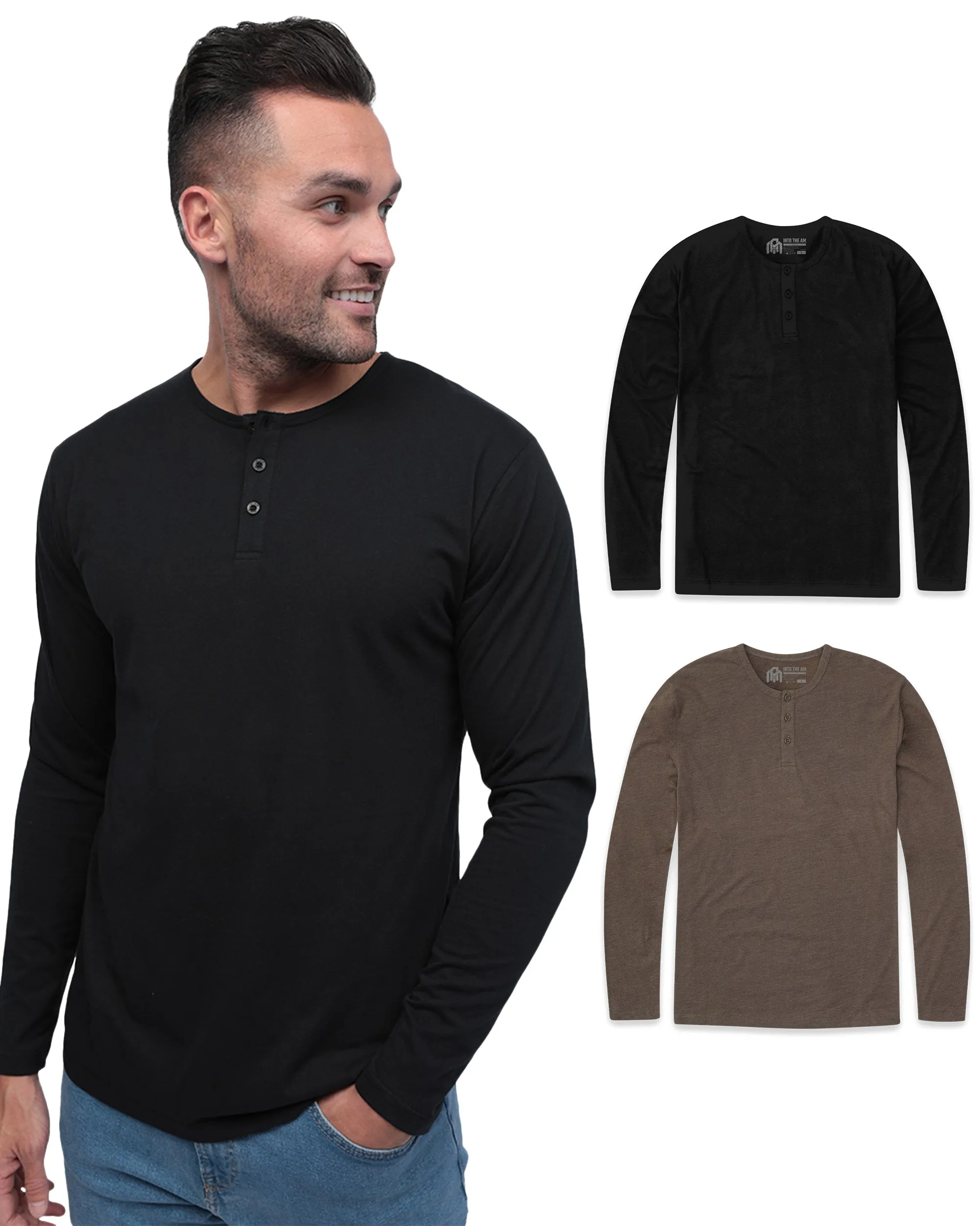 Long Sleeve Henley 2-Pack - Non-Branded