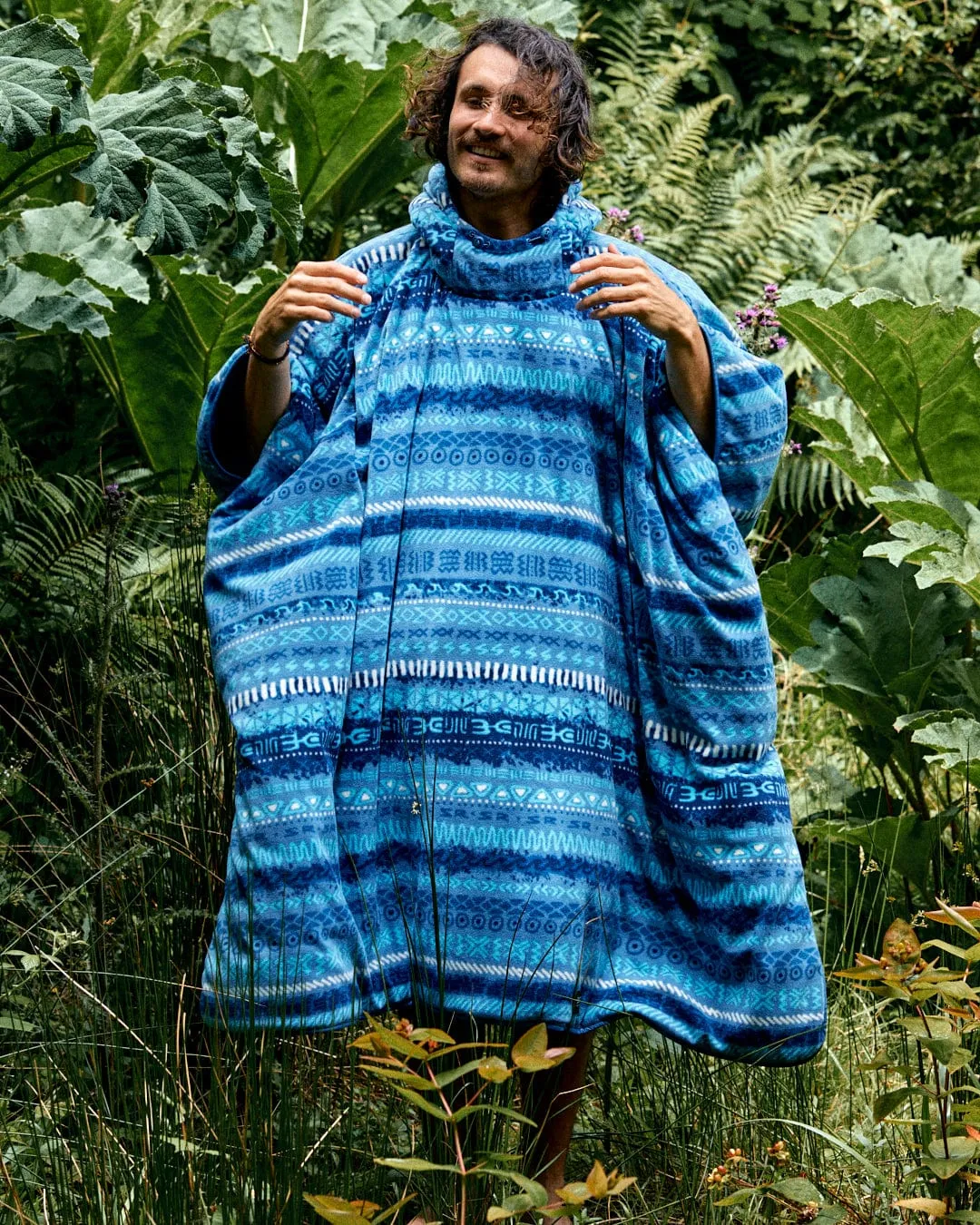 Marks - Unisex Recycled Reversible Poncho - Blue