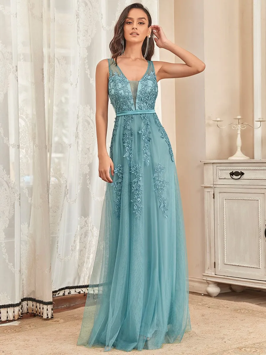 Maxi Long Elegant Ethereal Tulle Evening Dress