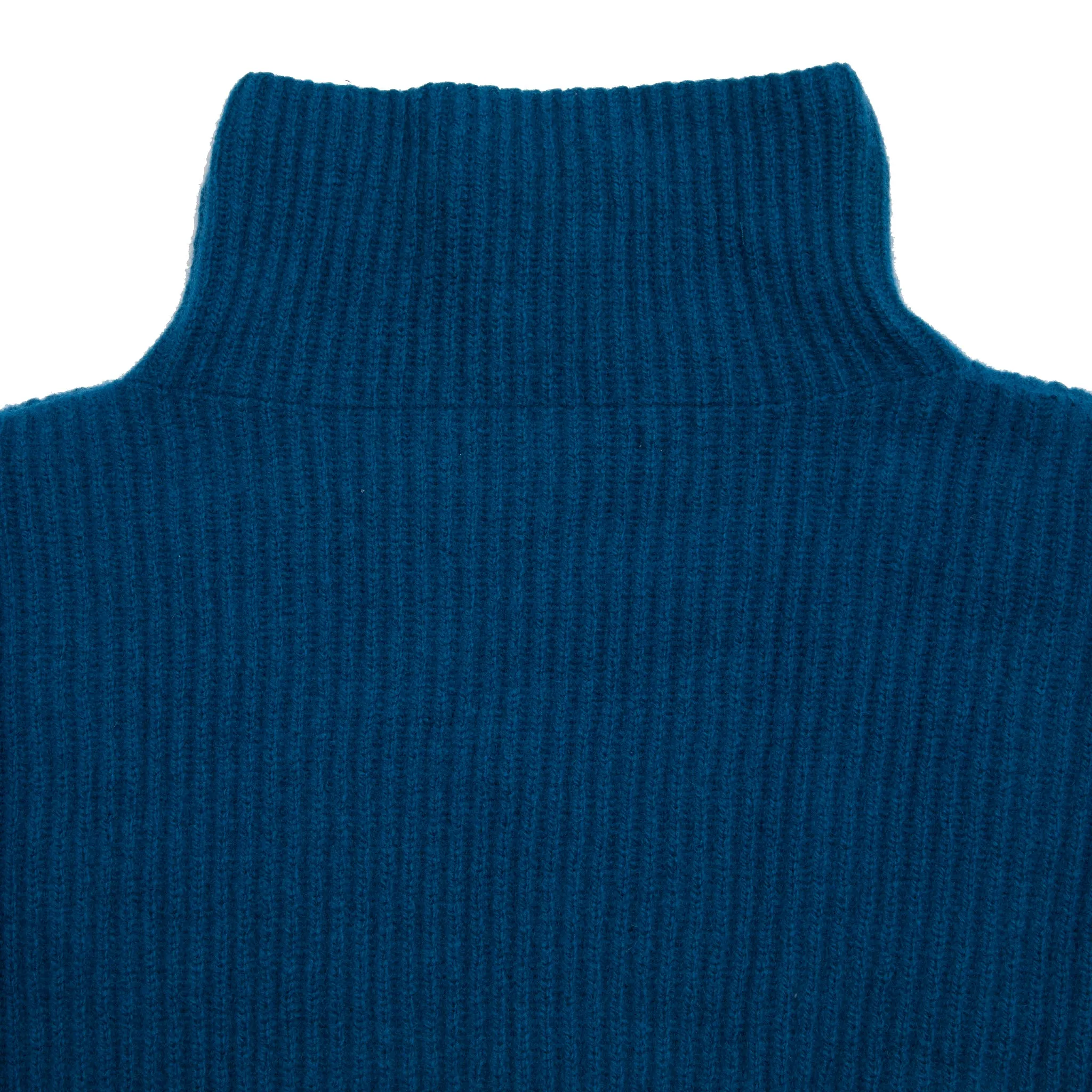 Merz b Schwanen Women's Good Basics Turtleneck Pullover in Carbon Blue