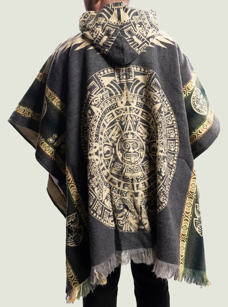 Mexican Poncho for Men - Gray | Aztek Style