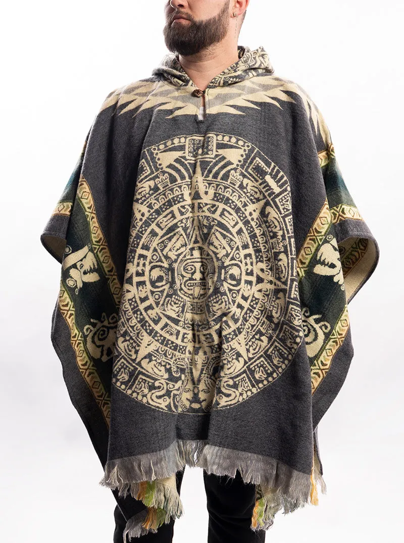 Mexican Poncho for Men - Gray | Aztek Style