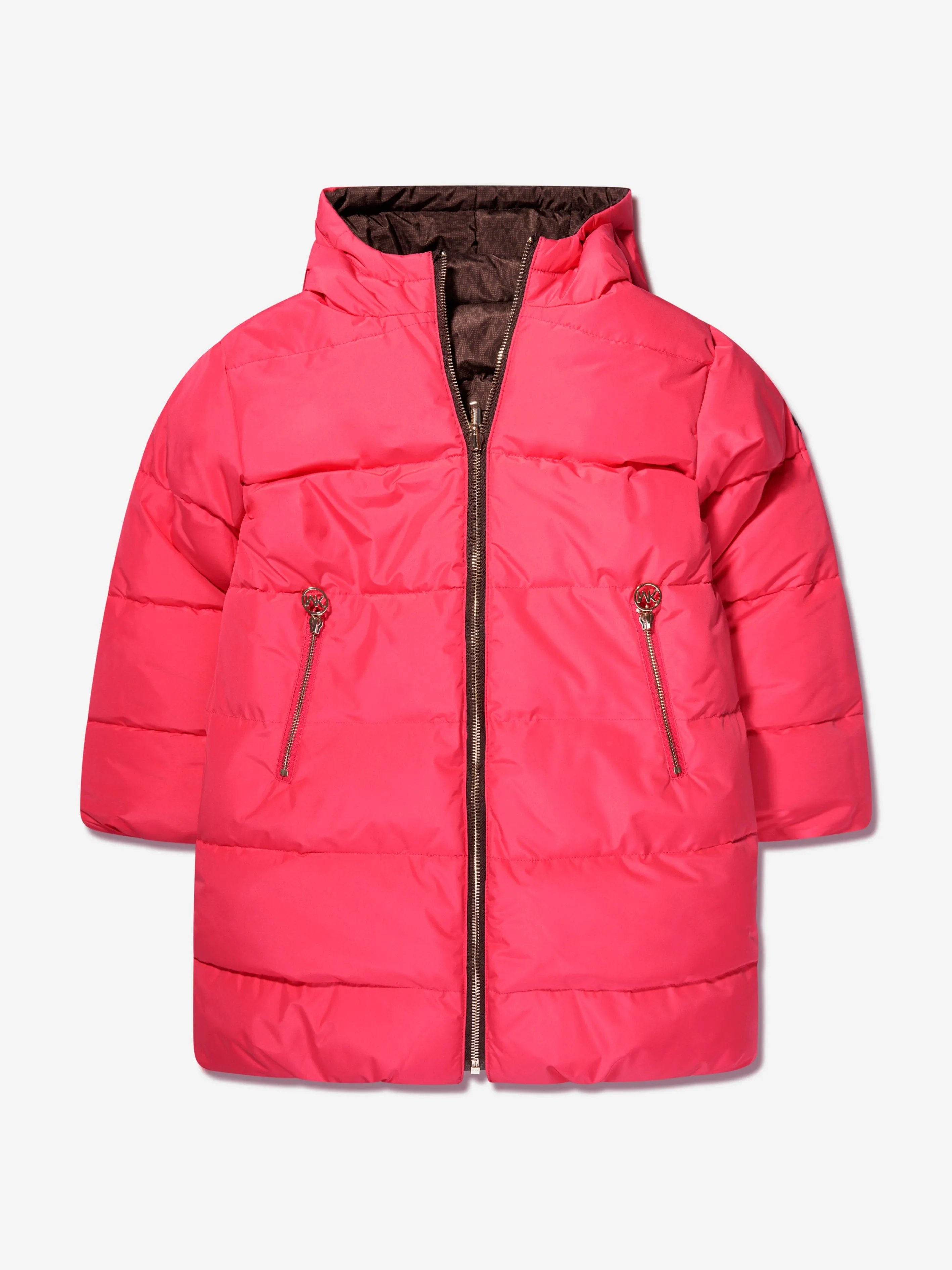 Michael Kors Girls Reversible Puffer Jacket in Pink