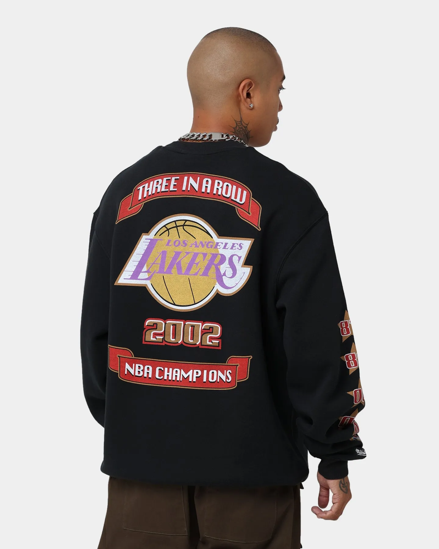 Mitchell & Ness Los Angeles Lakers 3 In A Row Vintage Crewneck Faded Black