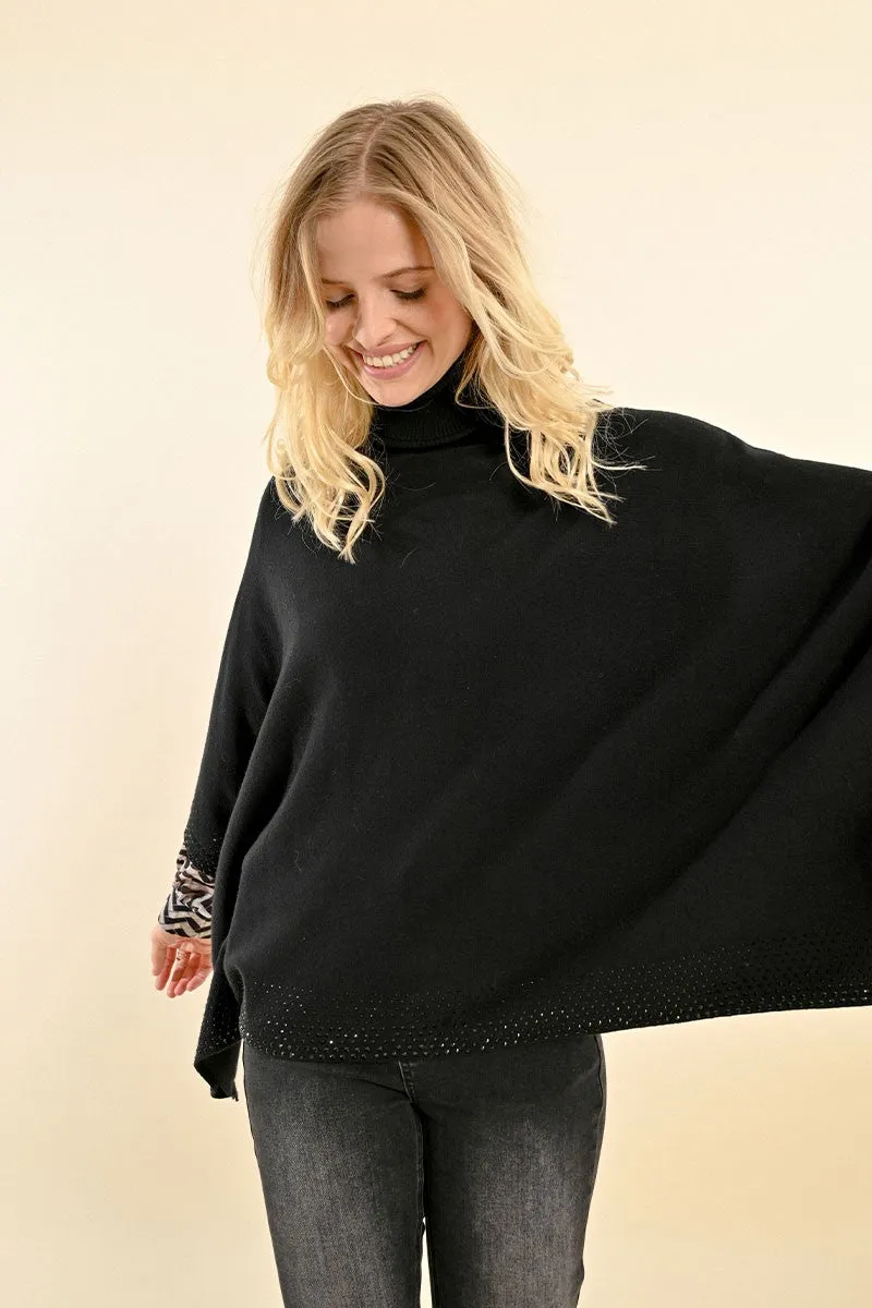 Molly Bracken Embellished Poncho Sweater