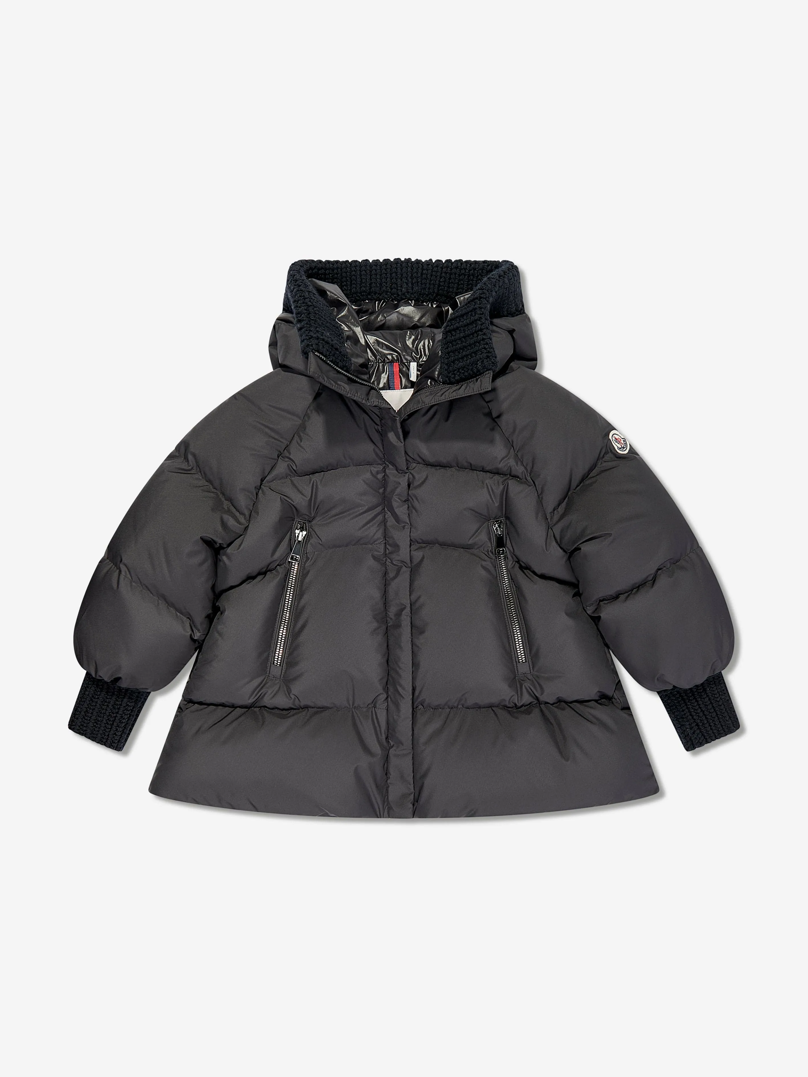 Moncler Enfant Girls Down Padded Ronda Jacket in Black