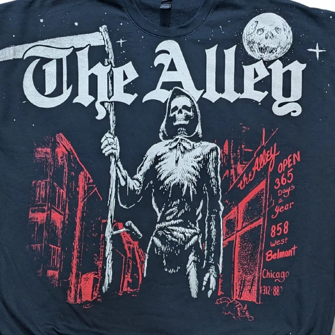 Monster Print Alley Red Reaper Crew Neck Sweatshirt