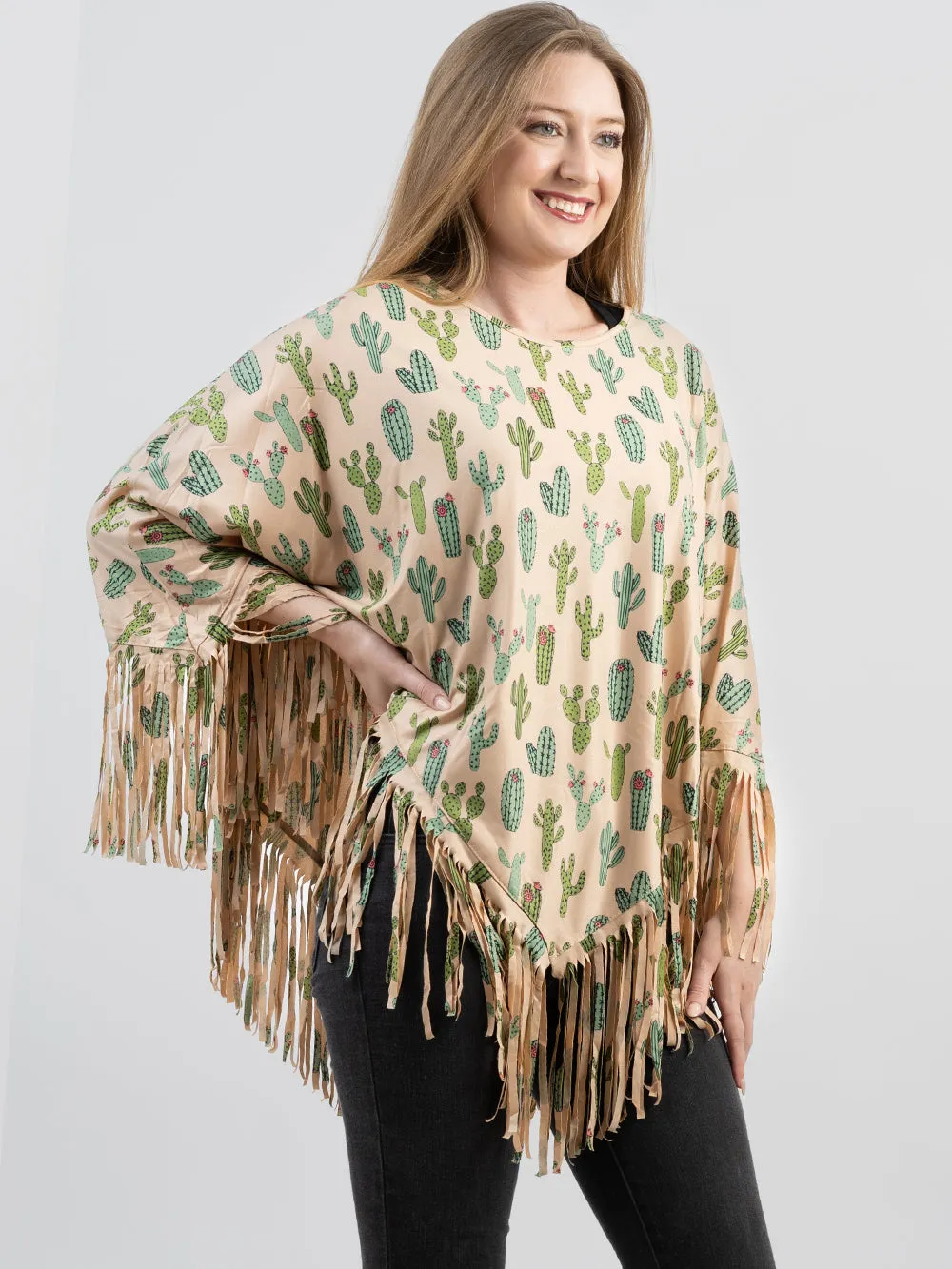 Montana West Cactus Print Poncho