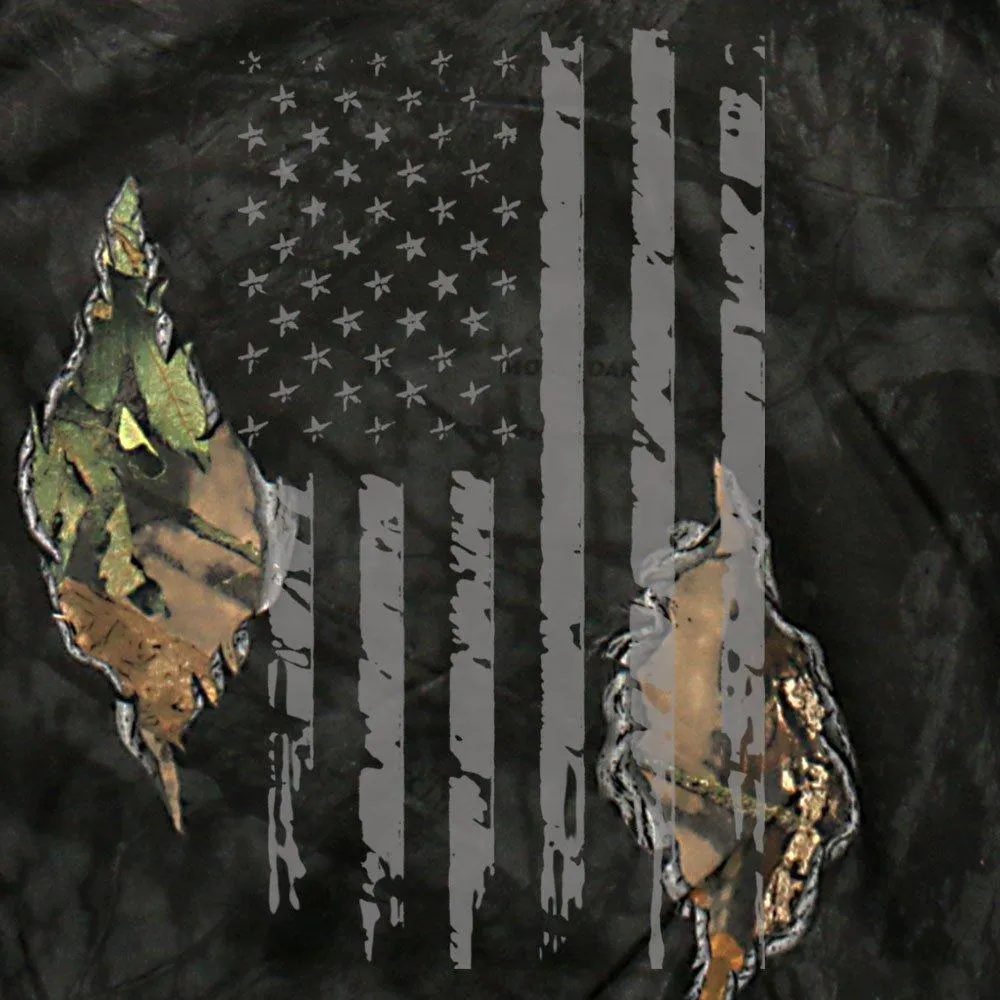 Mossy Oak and Hot Leathers GMZ4470 Mens Limited Edition Mashup Flag Eclipse Camo Zip Up Hoodie Sweatshirt